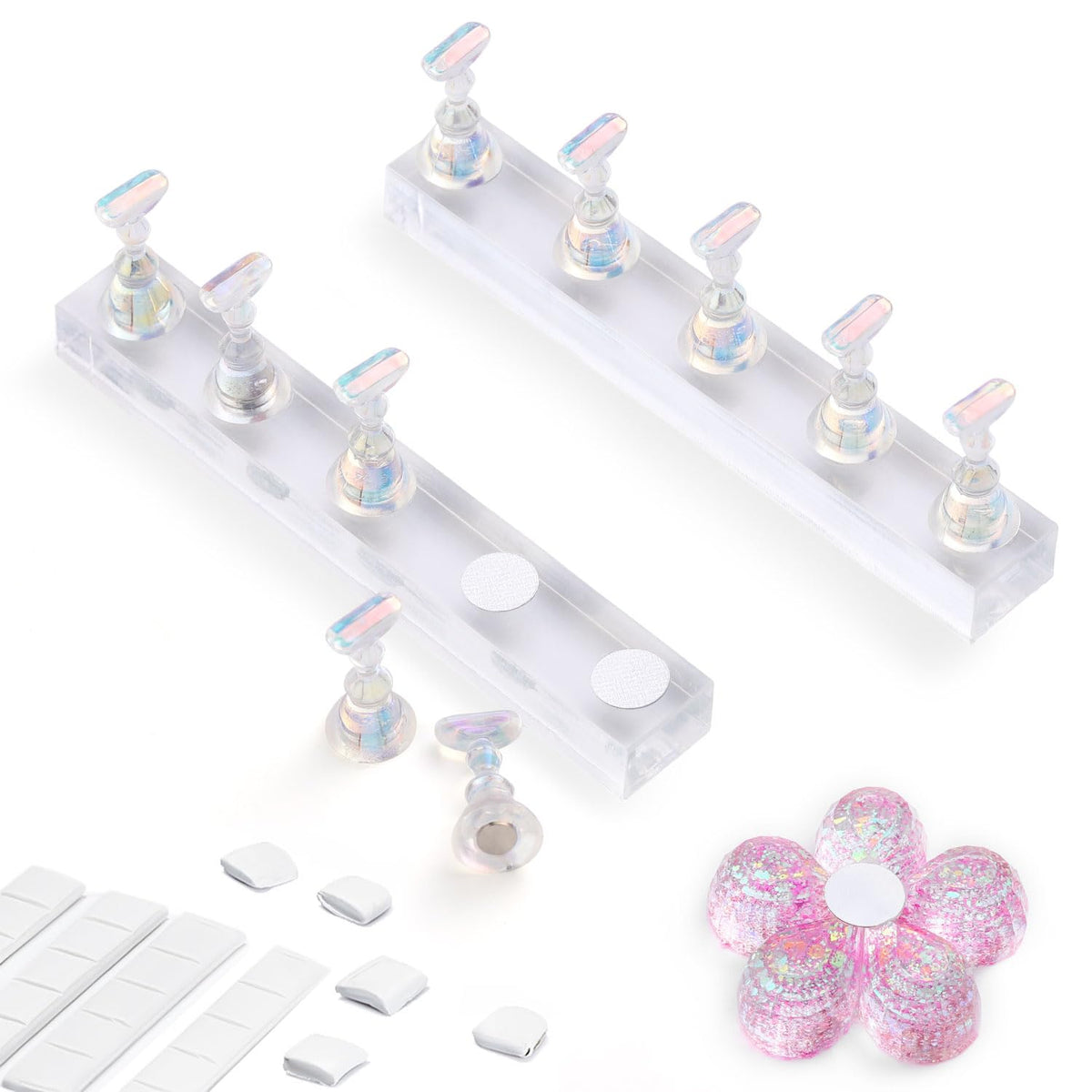 Etercycle Acrylic Nail Stand - Magnetic Practice Holder For Nail Art, Diy & Salon Supplies, Clear