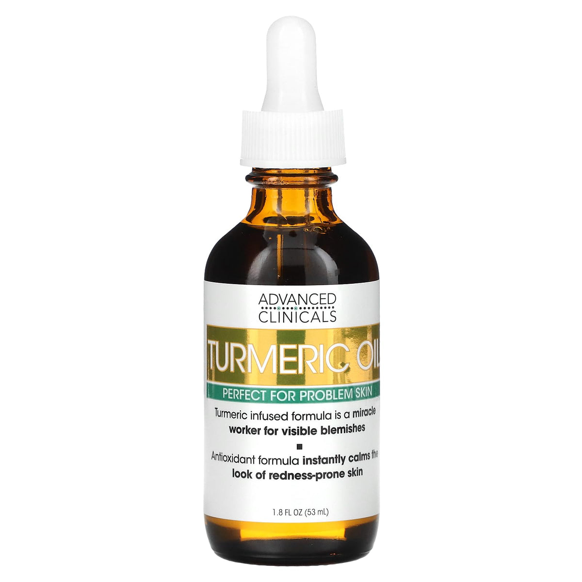 Advanced Clinicals Turmeric Oil Serum - Antioxidant Moisturizer For Blemishes & Dark Spots, 1.8 Fl Oz