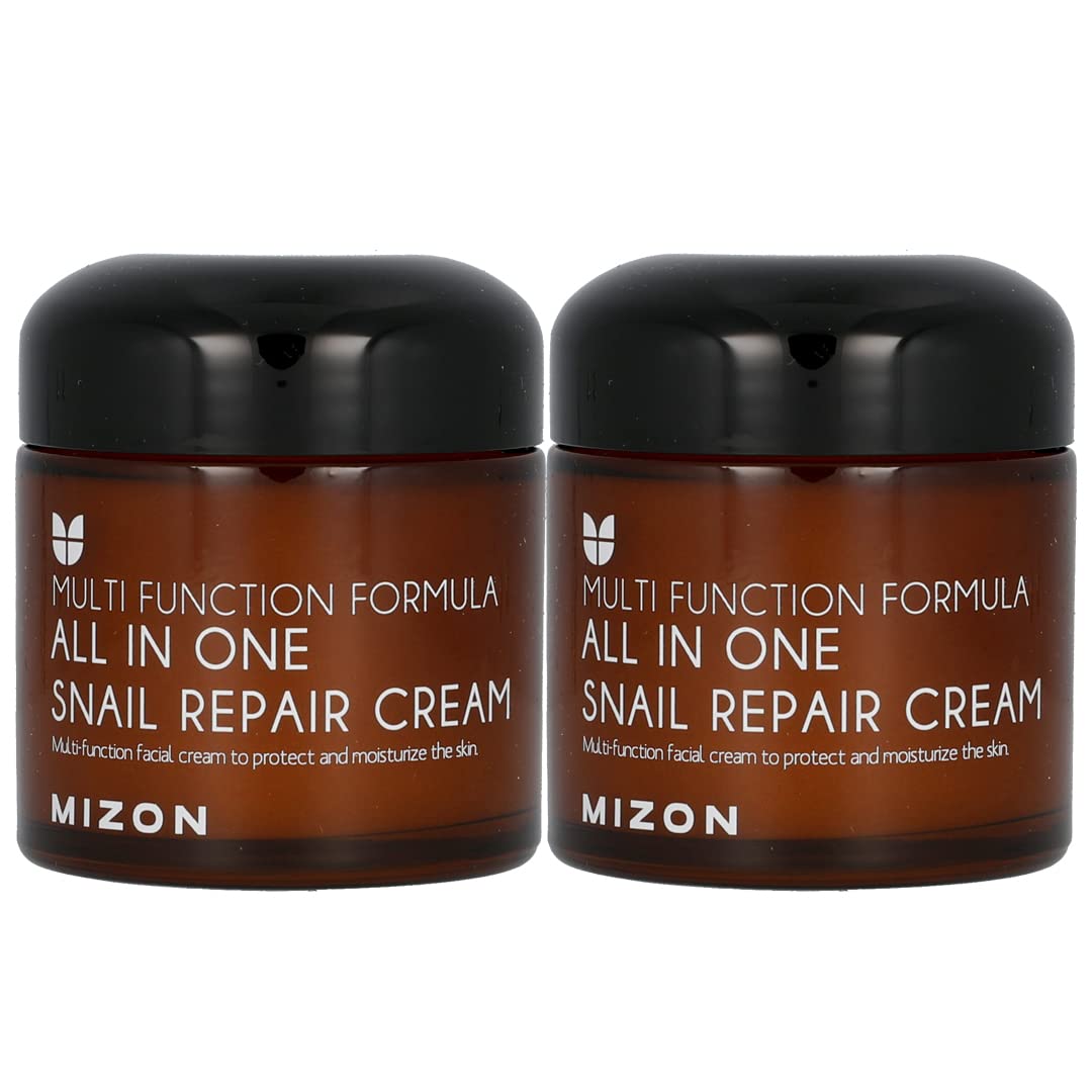 Mizon All In One Snail Repair Cream, 2.53 Fl Oz, Snail Mucin & 12 Natural Extracts