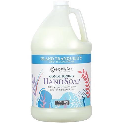 Ginger Lily Farms All-Purpose Liquid Hand Soap Refill, Island Tranquility, 1 Gallon, Vegan