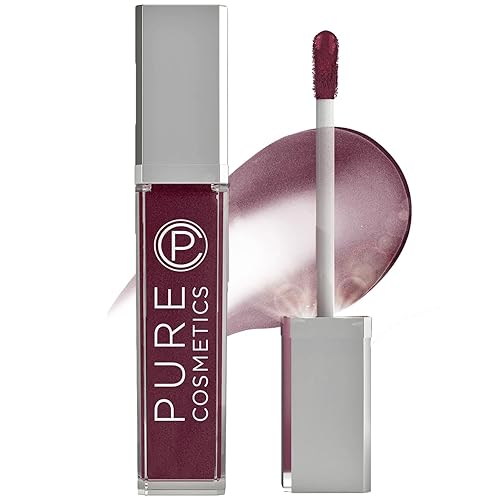 Pure Cosmetics Lip Gloss - LED Applicator & Mirror, Non-Sticky, Hydrating, Passion Shade