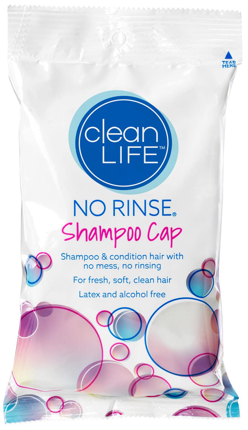 No-Rinse Shampoo Cap By Cleanlife - Microwaveable, Rinse-Free, Latex-Free, 1 Count