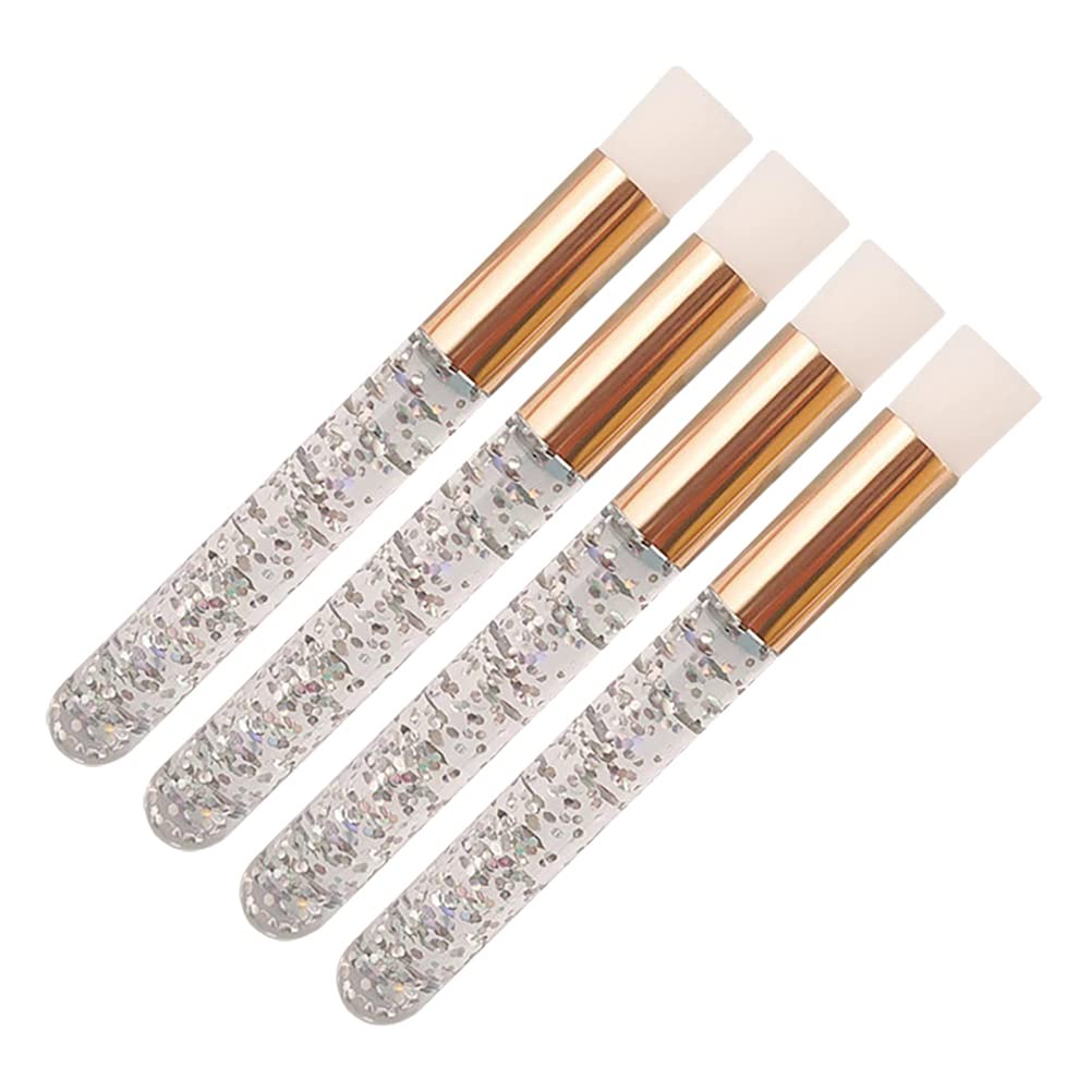 Cchude 10 Pcs Silver Lash Shampoo Brushes For Eyelash Extensions & Eye Bath Cleaning