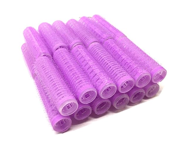 THE UM24 Mini Purple Hair Rollers - Self Grip Vented Pro Salon Curlers, 24 Count