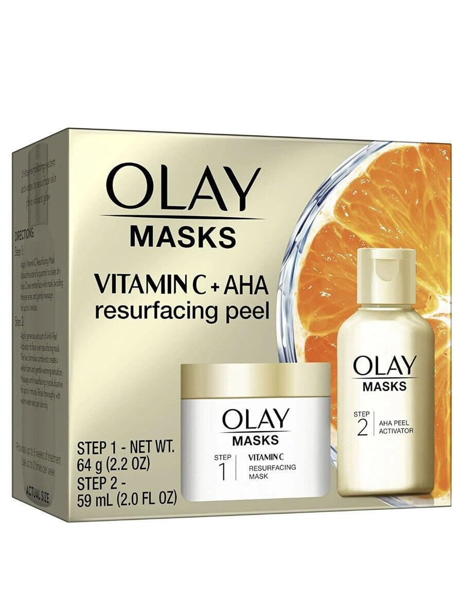 Olay Vitamin C Face Mask Kit, Exfoliator With Silica & Aha Peel, 4.2 Fl Oz