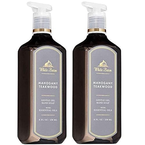 Bath & Body Works Mahogany Teakwood Hand Soap Set Of 2, 8 Fl Oz - Gentle Gel Formula