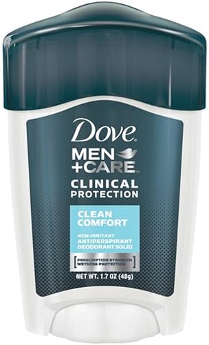 Dove Men + Care Clinical Protection Antiperspirant Deodorant, Clean Comfort, 1.7 Oz (4 Pack)