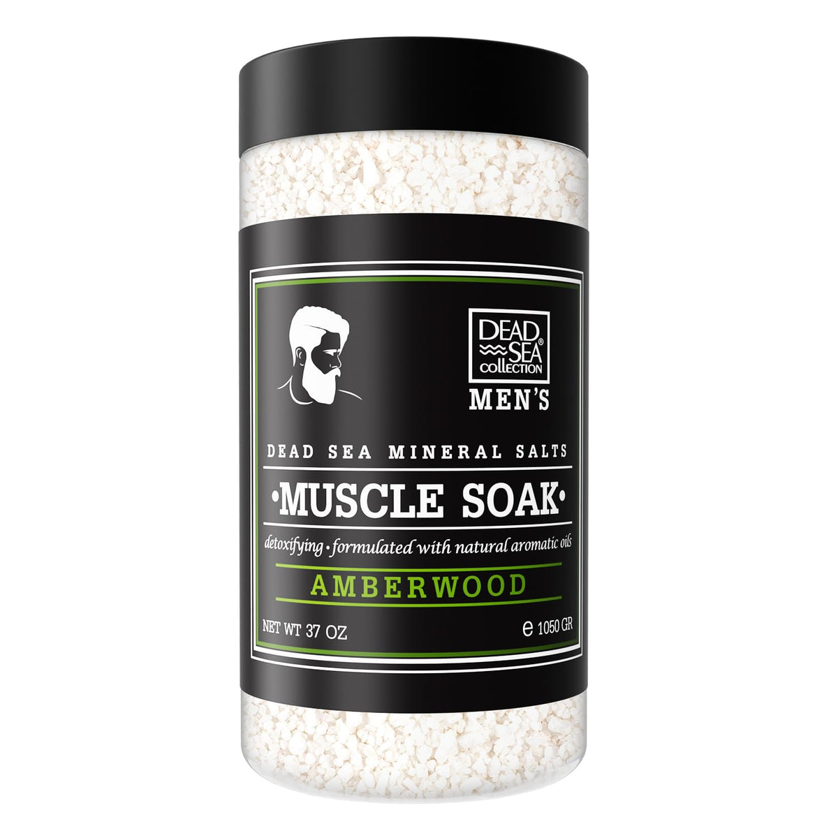 Dead Sea Collection Bath Salts For Men - Amberwood Oil Muscle Recovery Soak, 37 Oz