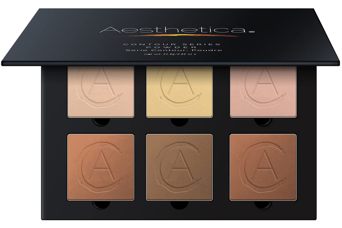 Aesthetica Contour & Highlighting Powder Foundation Palette - 6 Shades, Easy Instructions