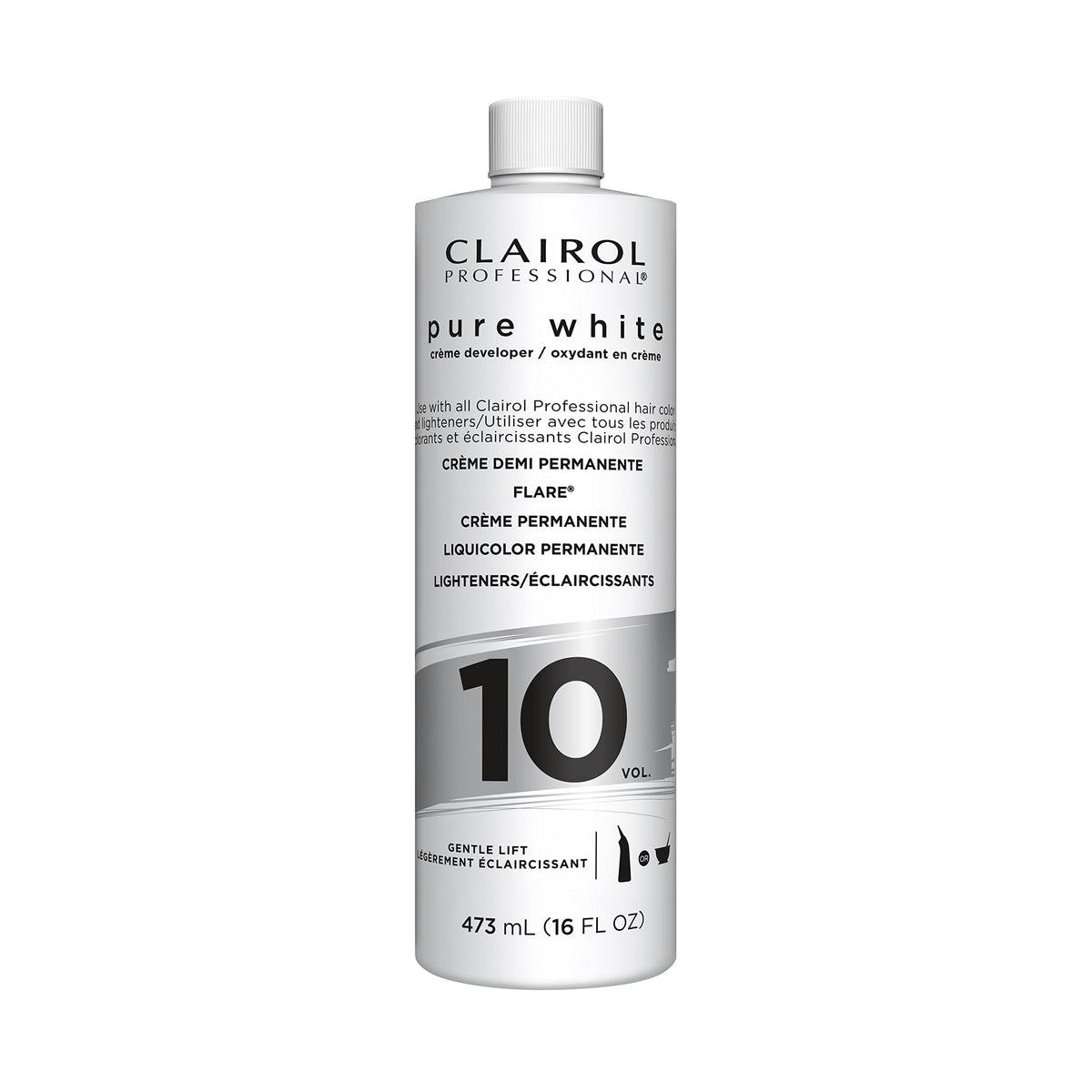 Clairol Professional Pure White 10 Volume Crème Developer - 16 Oz, Hair Coloring Essential