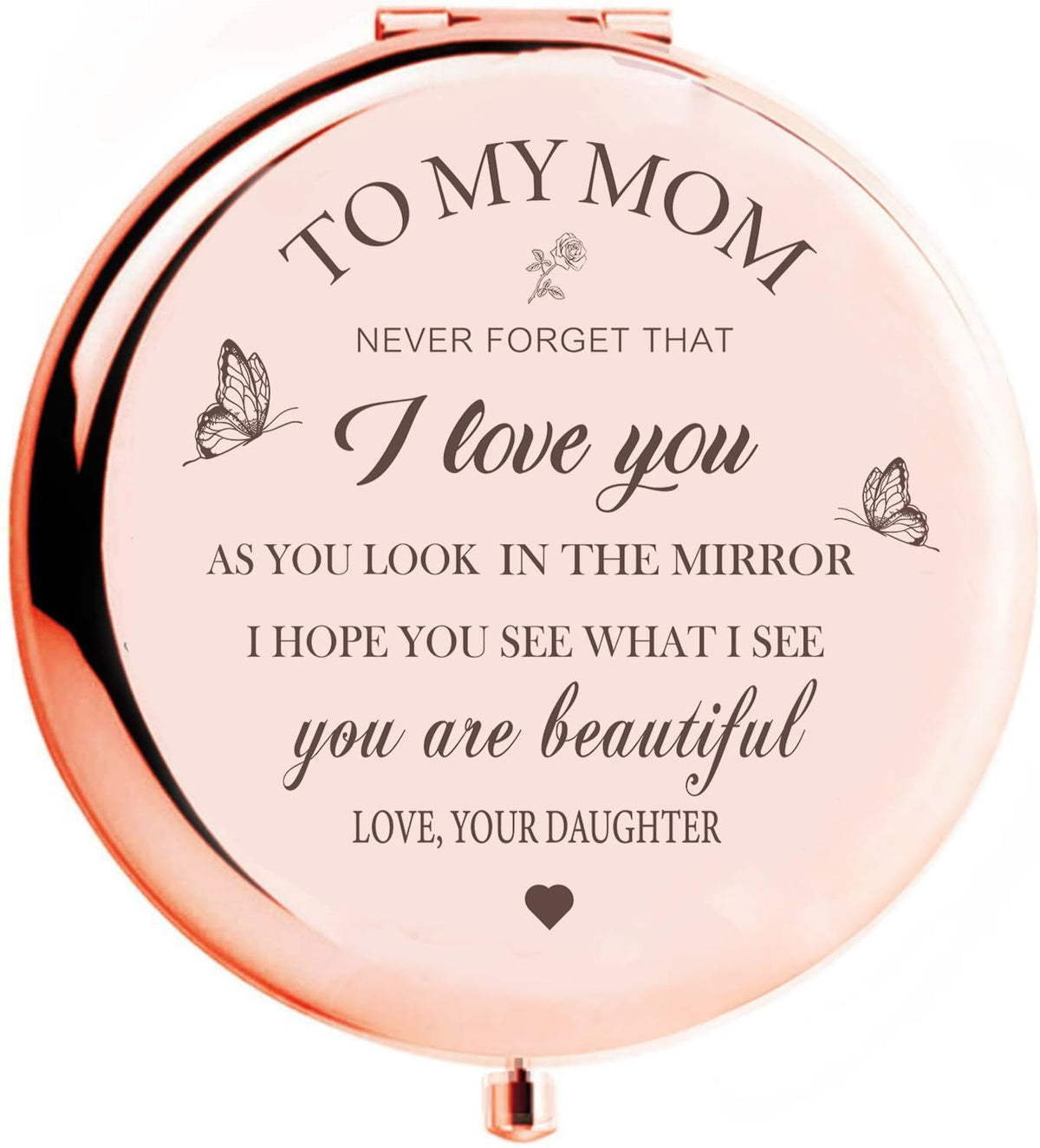 Kgkaimizl Rose Gold Compact Mirror - Gifts For Mom From Daughter, Birthday & Mother'S Day Gift