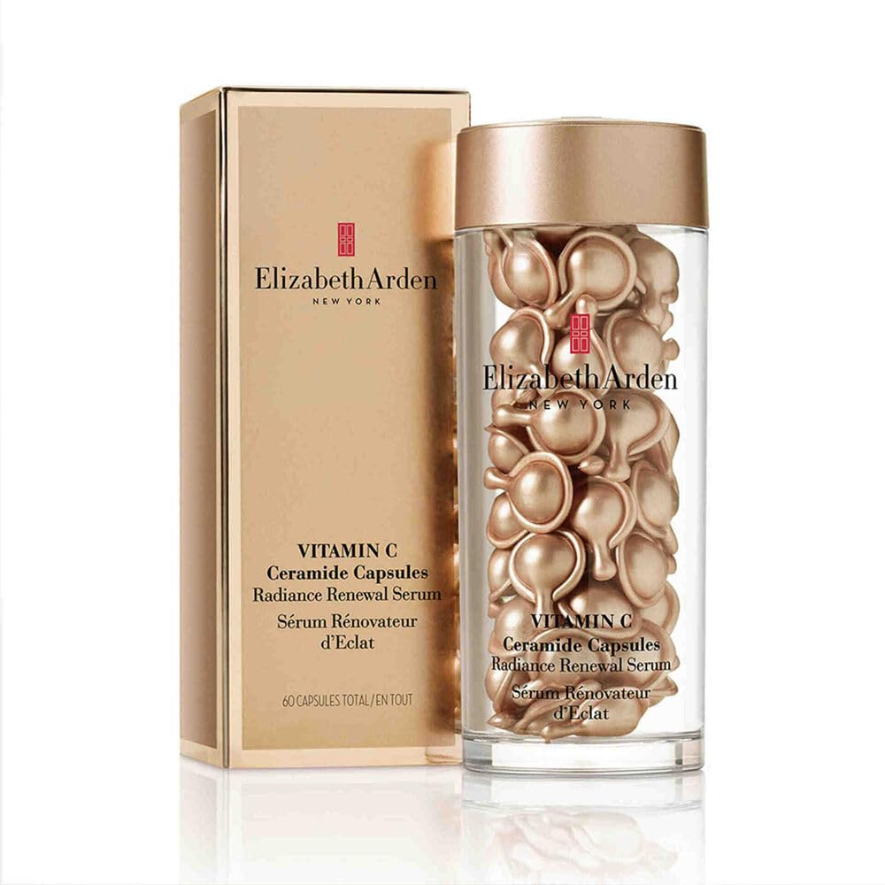 Elizabeth Arden Vitamin C Serum, Ceramide Anti-Aging Capsules, Brightens Skin, 60 Count