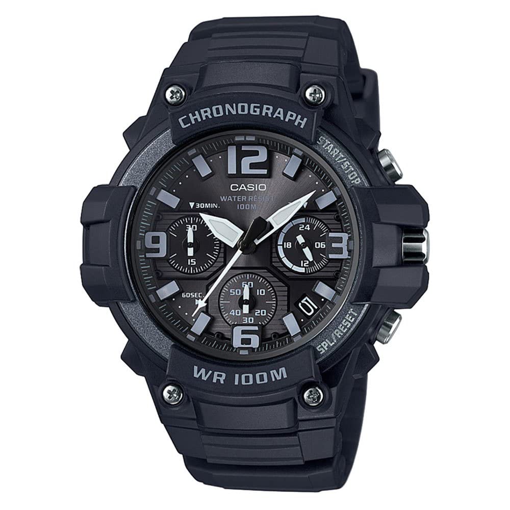 Casio Men'S Mcw100H Heavy Duty Black/Silver Resin Watch - Durable Design