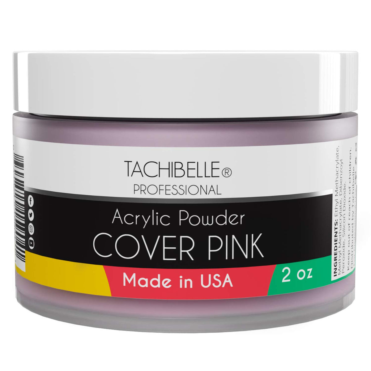 Tachibelle Professional Acrylic Powder, Cover Pink 2oz - Salon Quality, Made in USA