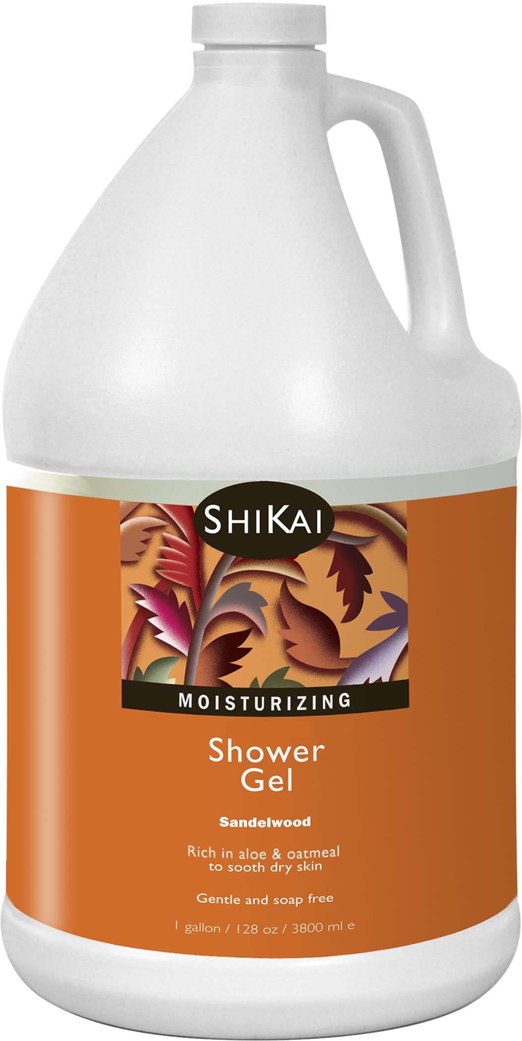 Shikai Daily Moisturizing Shower Gel, Sandalwood Scent, 1 Gallon, Aloe Vera & Oatmeal