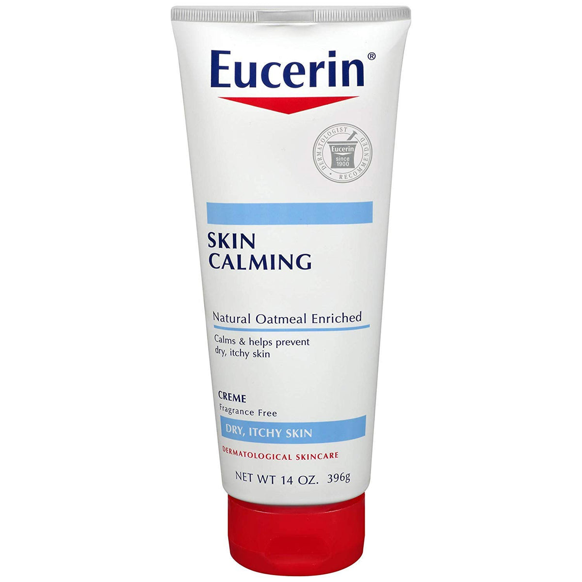 Eucerin Skin Calming Oatmeal Creme, 14 Oz (Pack Of 2) - Soothes Dry Skin, Moistur