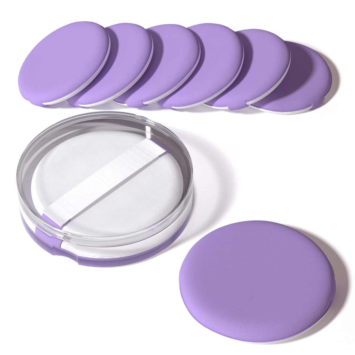 Mohope 8Pcs Latex-Free Air Cushion Makeup Sponges With Portable Box - Purple Blending Sponge