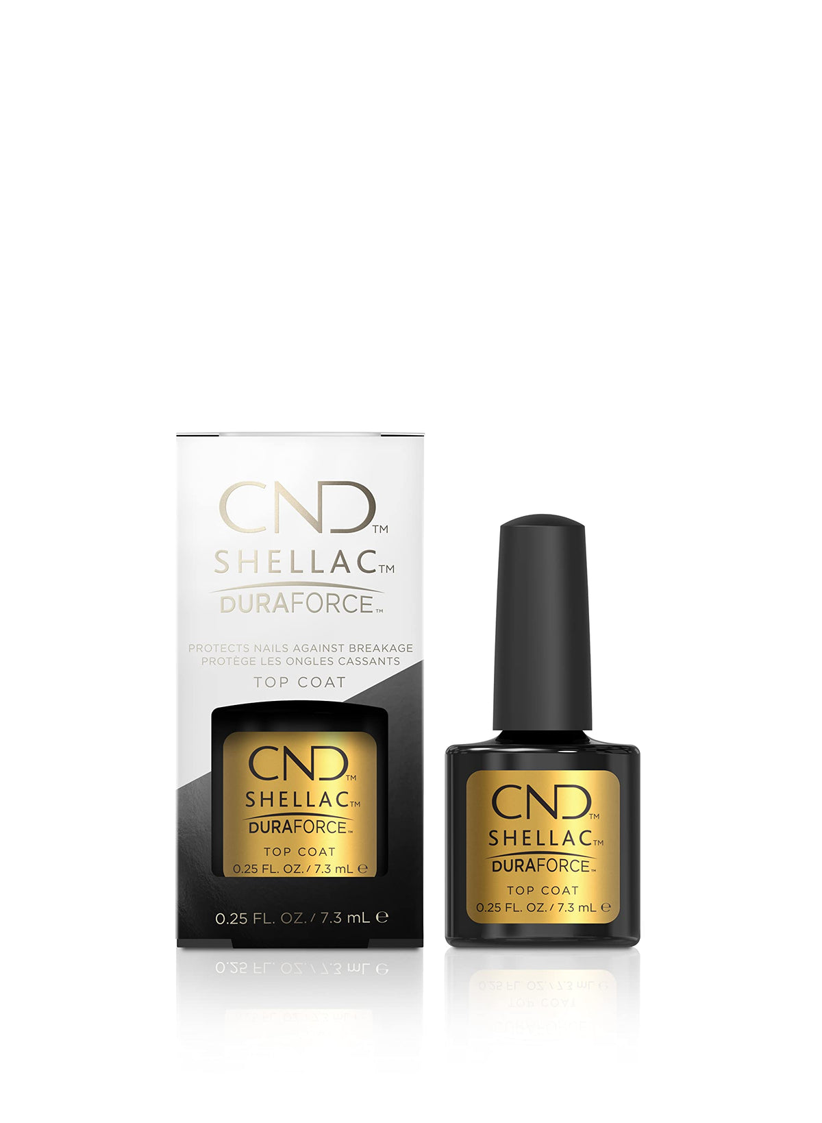 CND Shellac DURAFORCE Gel Nail Polish Top Coat, 0.25 fl oz - Longwear, Mirror Shine for Dam