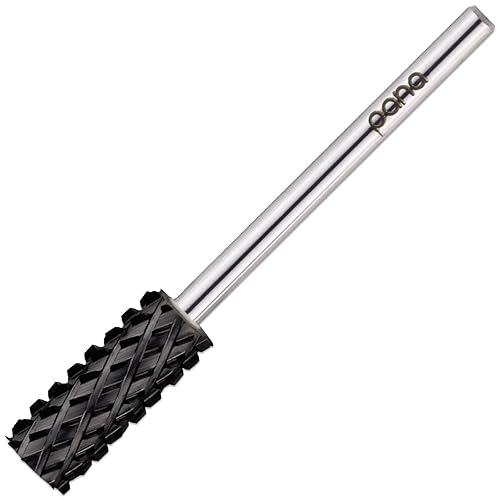 Beauticom Usa Pana Flat Top Small Barrel Nail Drill Bit - Dlc Black, 4X Coarse Grit For Manicure