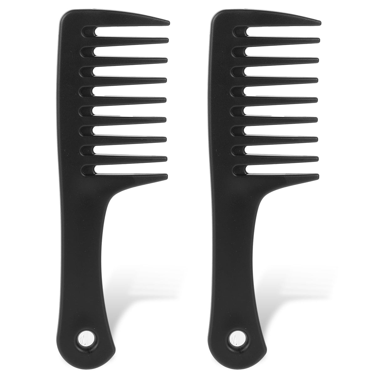 Mozeat Lens Wide Tooth Comb Set - 2 Pack Small Hair Combs For Curly And Wet Hair, Black