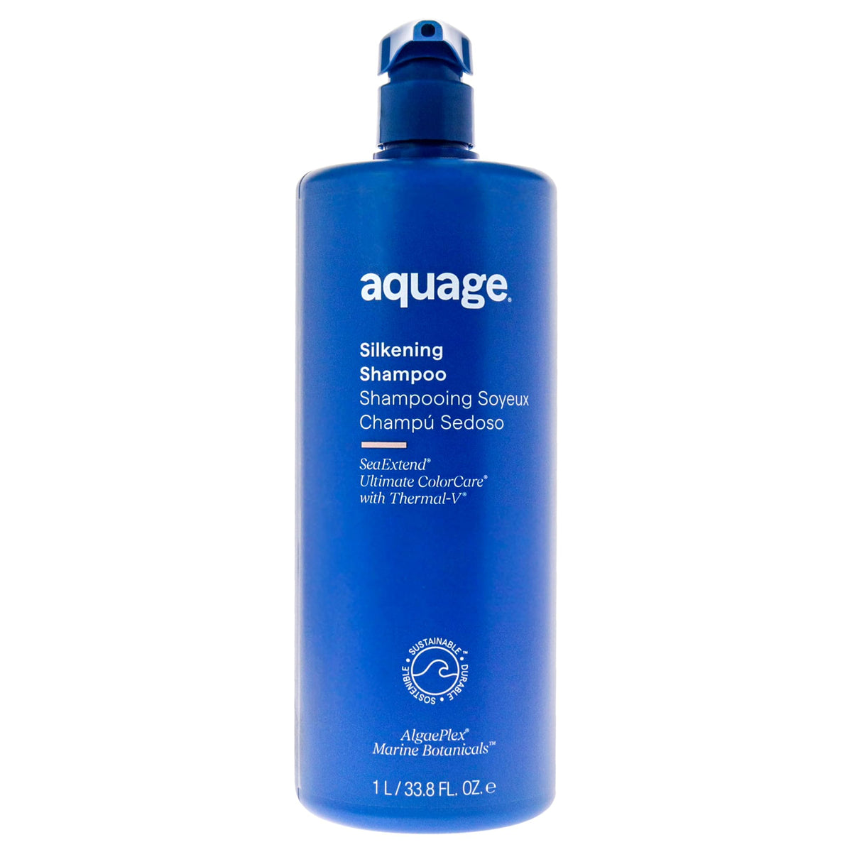 AQUAGE SeaExtend Silkening Shampoo  338 Oz  Luxurious Shampoo that Prevents Color Fading and Thermal Styling Damage  ThermalV 