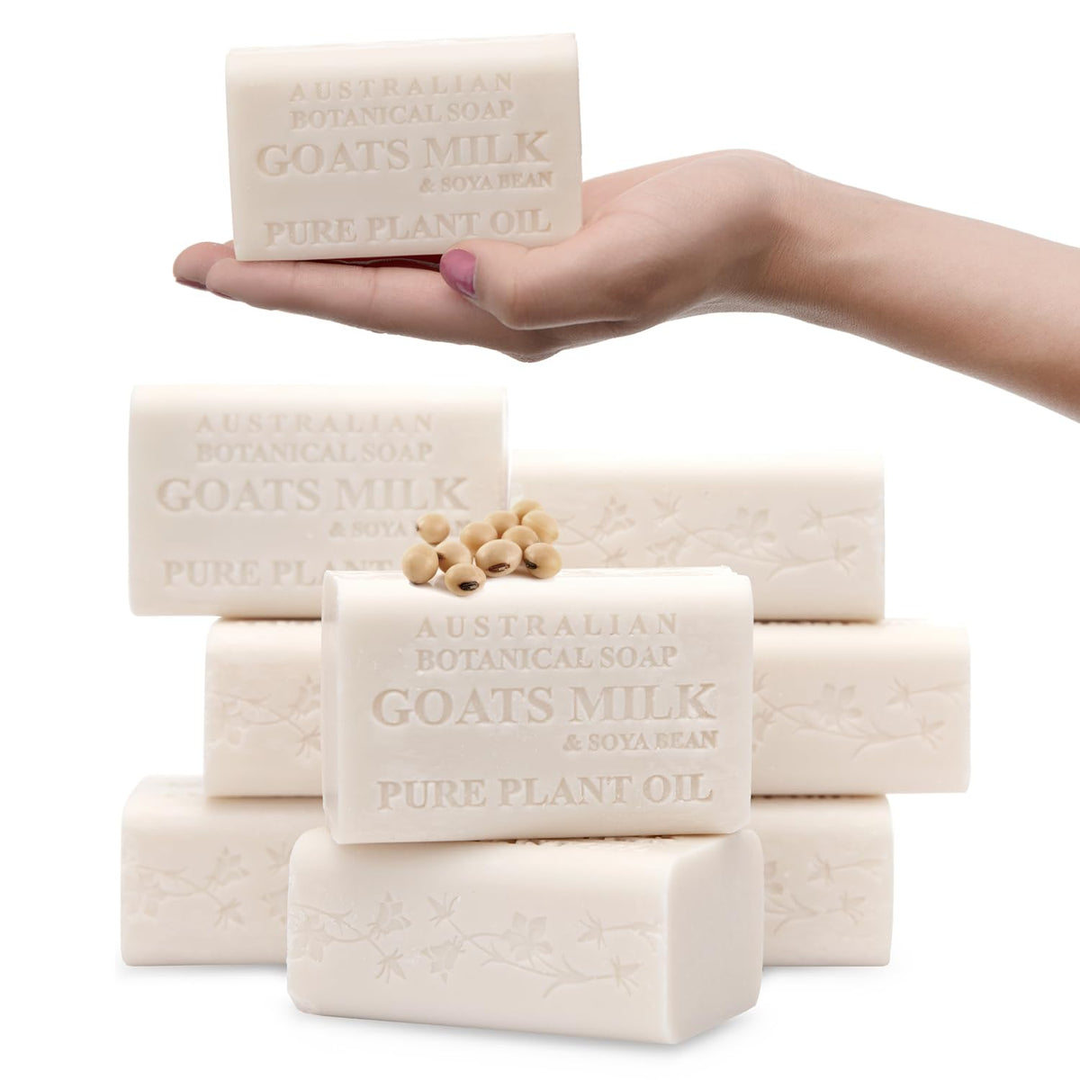 Australian Botanical Soap Goat Milk Soap Bars, 7 Oz, 8 Pack, Enriched With Shea Butter