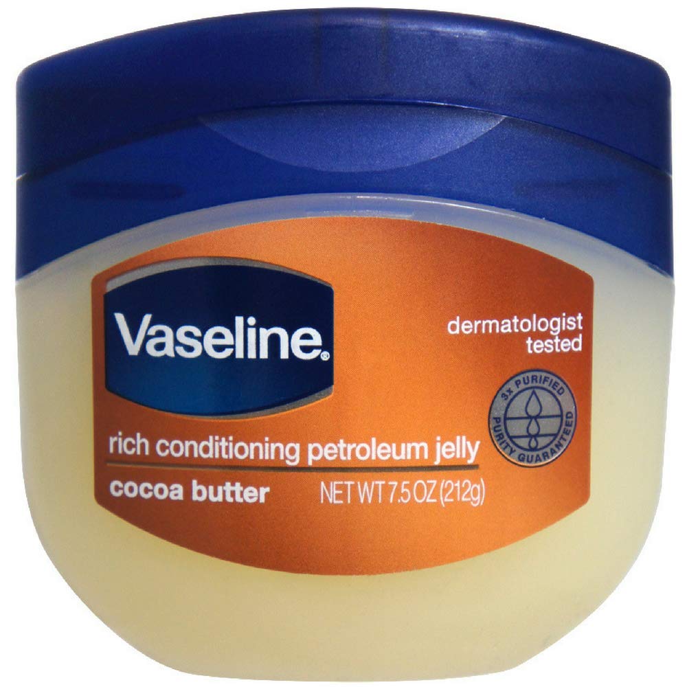 Vaseline Cocoa Butter Petroleum Jelly, 7.5 Ounce (Pack Of 8) - Rich Conditioning Moisturizer