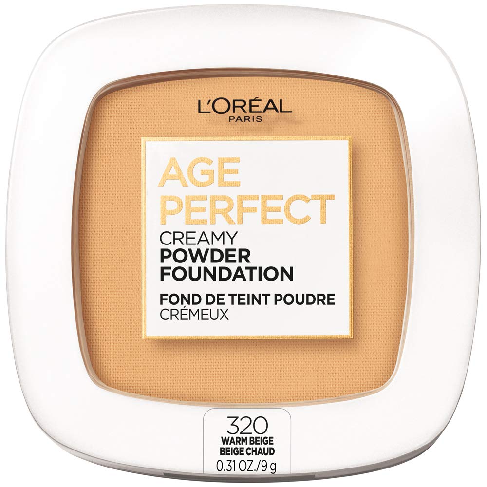 L'Oreal Paris Age Perfect Creamy Powder Foundation, 320 Warm Beige, 0.31 Ounce Compact