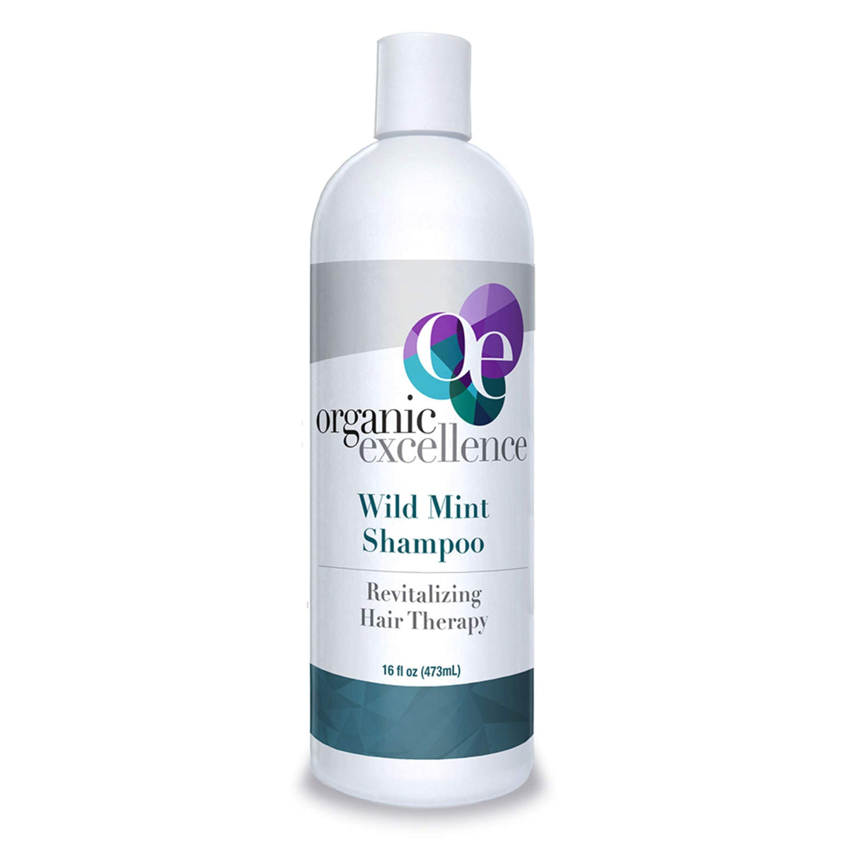 Organic Excellence Wild Mint Shampoo - Sulfate Free, All Natural, Color Safe - 16 Oz