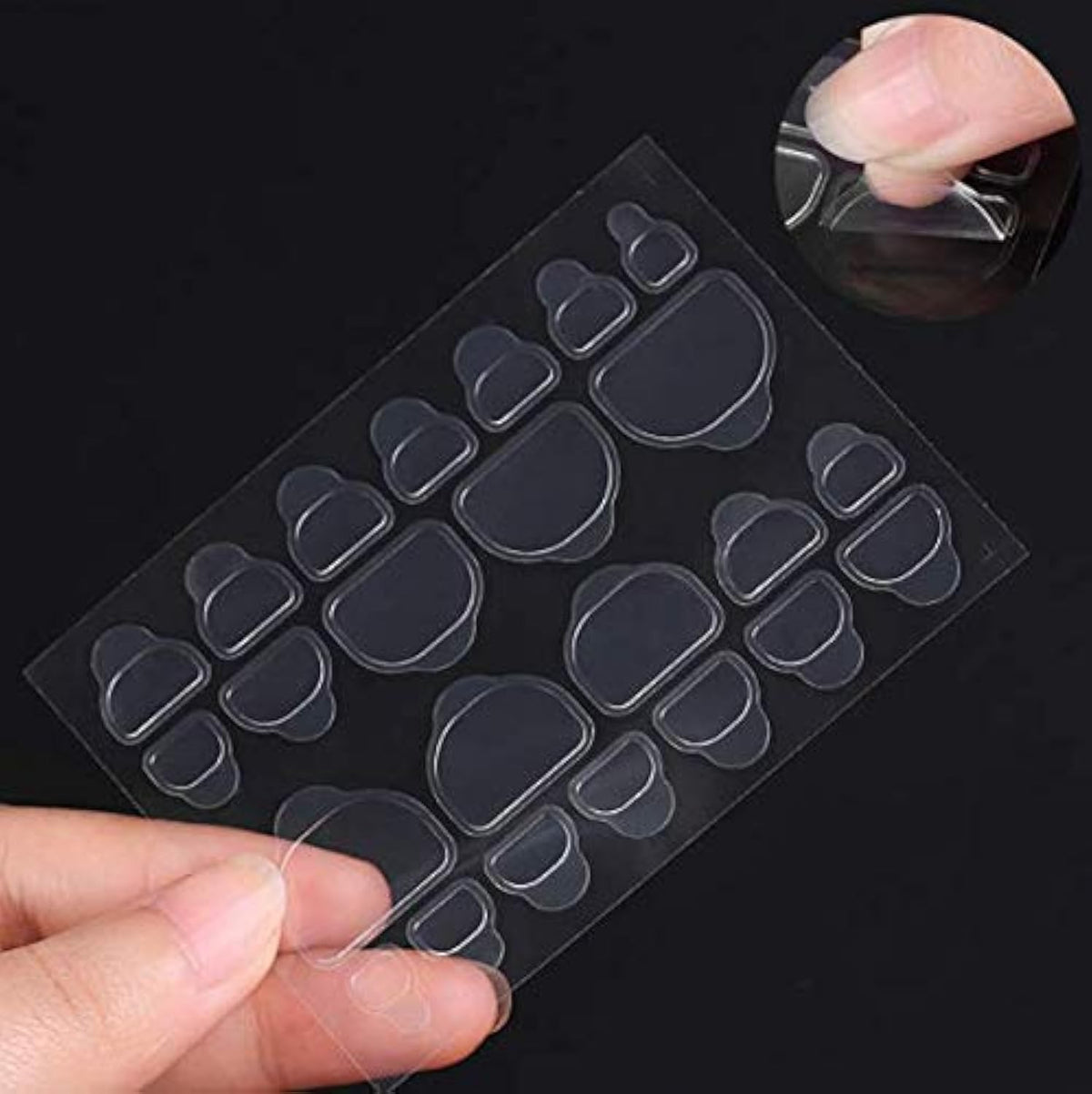 Dnhcll 240Pcs Transparent Waterproof Double-Sided Adhesive Nail Stickers, Eco-Friendly