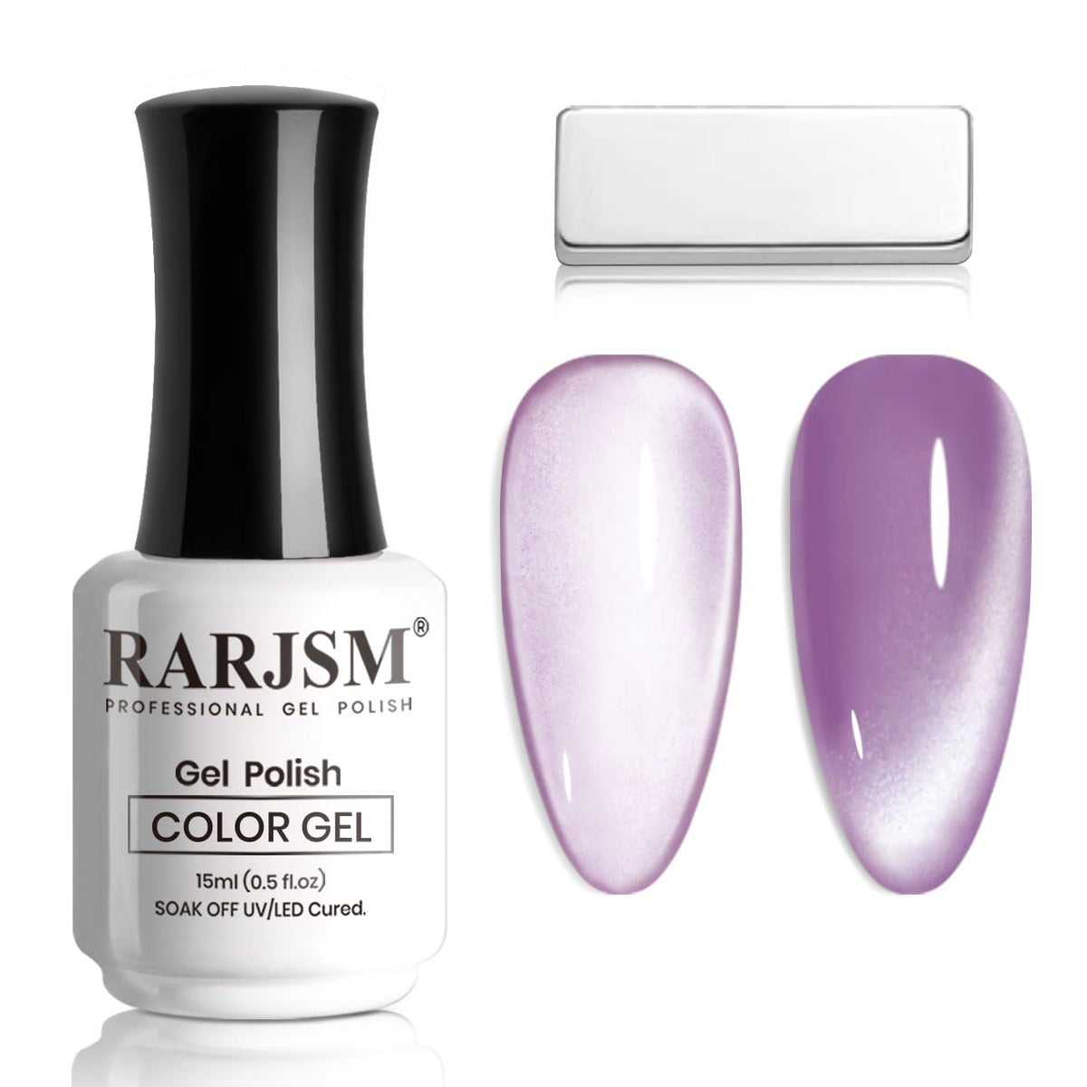 Rarjsm Grape Purple Cat Eye Gel Nail Polish 15Ml - Glitter Smoothie Uv/Led Soak Off