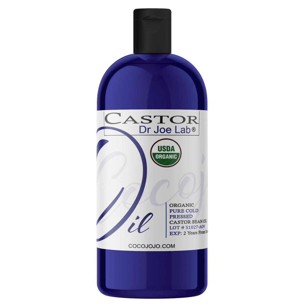 Dr Joe Lab Organic Castor Oil 32 Oz - Pure Cold Pressed, Unrefined, Hexane Free, Non-GMO