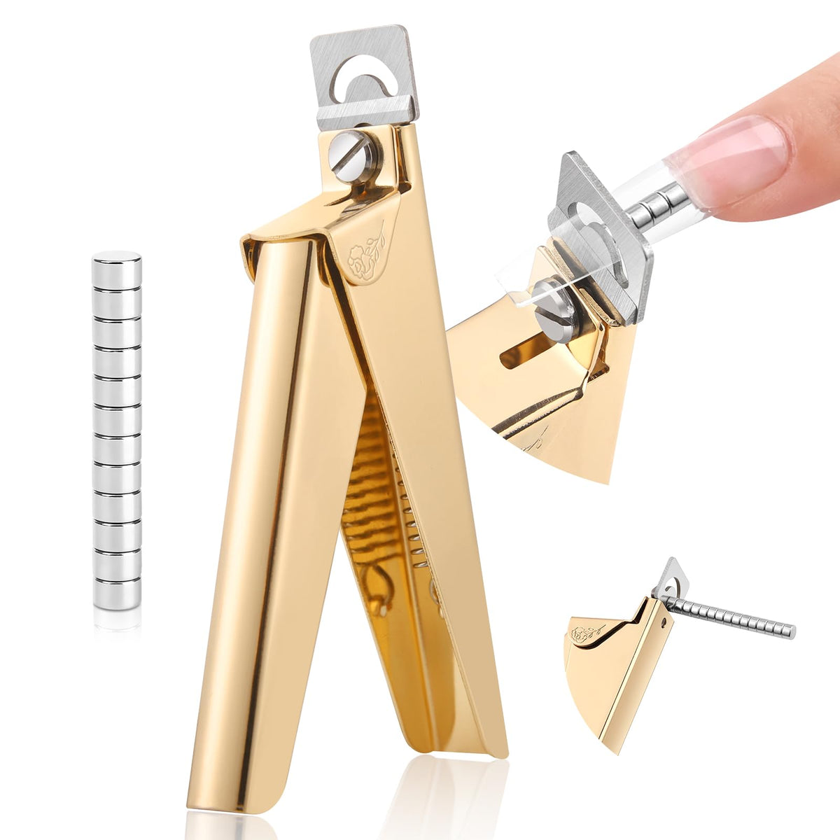 Saviland Golden Rose Acrylic Nail Cutters - 15Pcs Sharp Nail Clipper & Trimmer For Salon Home