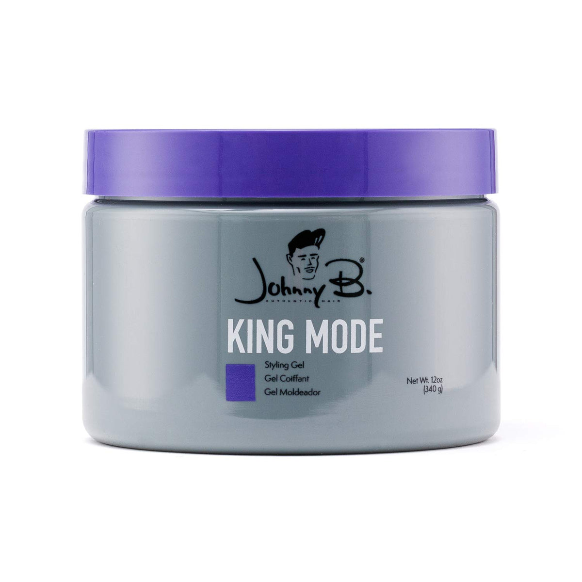 Johnny B. King Mode Hair Styling Gel, 12 Oz - Purple Strong Hold Hair Gel For Men