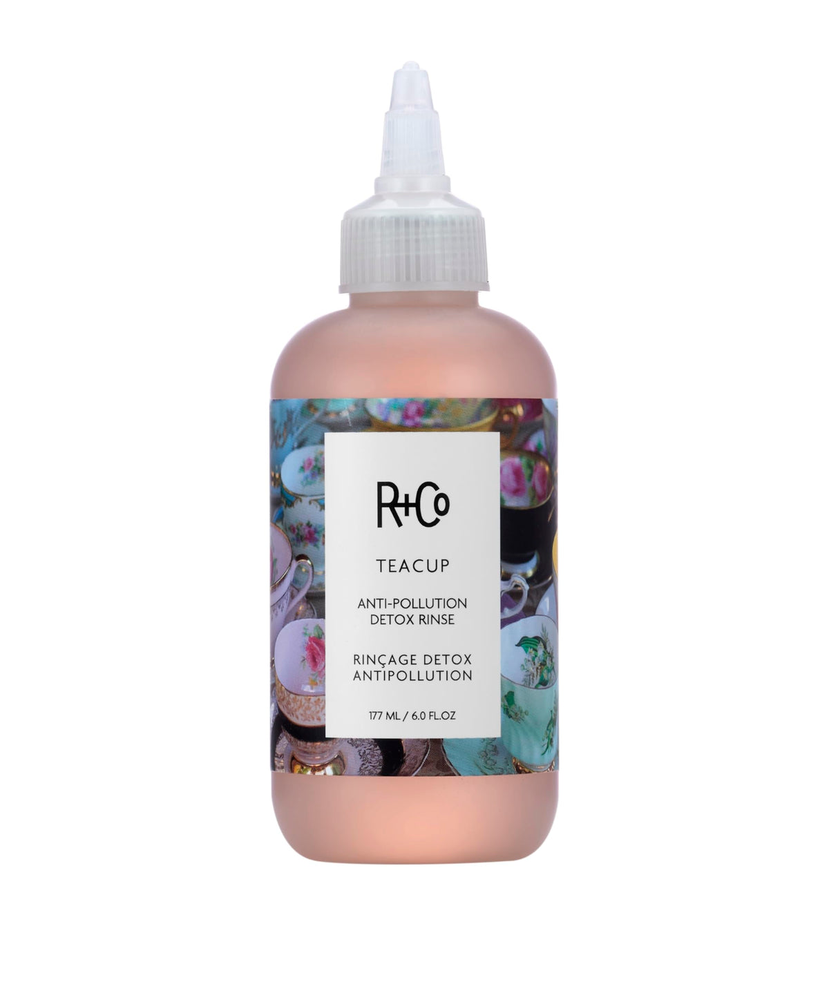 R+Co Teacup Peacholine Kombucha Detox Rinse 6 Oz - Clear Pink Hair Cleanser