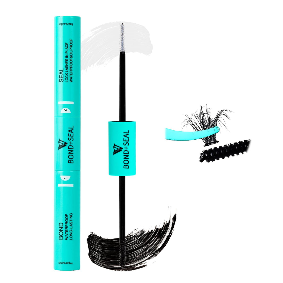 Vavalash Waterproof Lash Glue - 2 In 1 Bond & Seal For Strong Hold Eyelash Extensions, Black