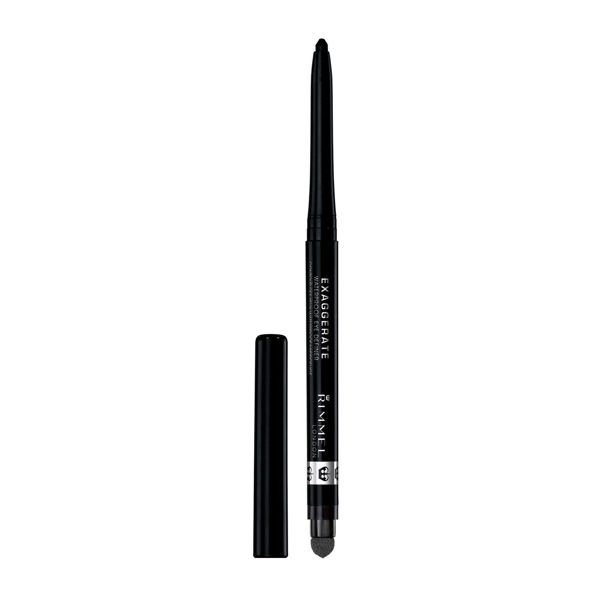 Rimmel London Exaggerate Waterproof Eyeliner, Highly Pigmented, Noir, 0.01Oz With Smudger