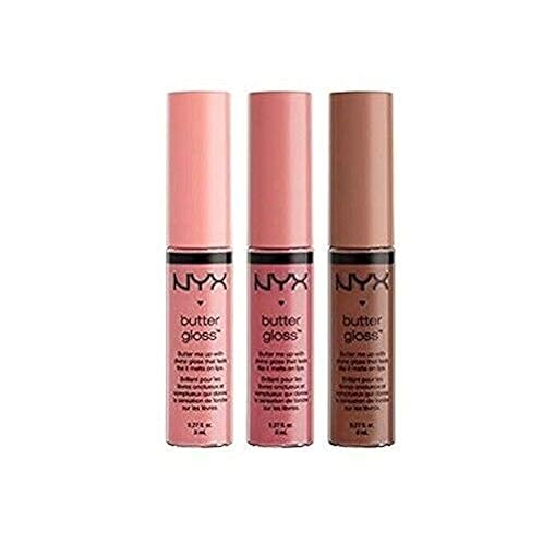 Nyx Butter Gloss Kit - 3 Pack (Creme Brulee, Fortune Cookie, Madeliene) 0.27 Fl