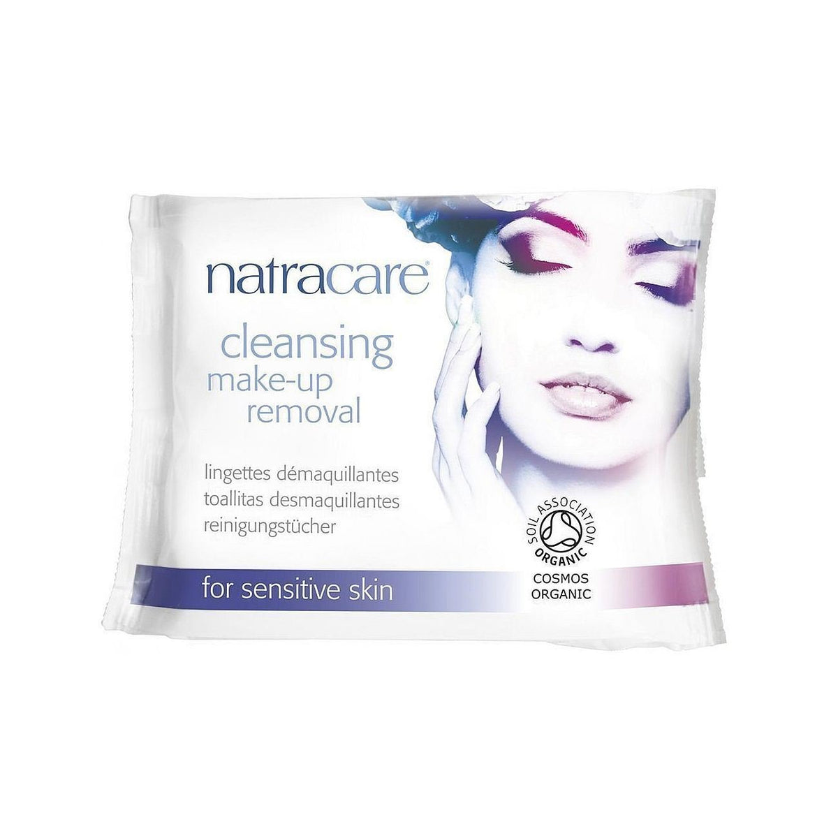 Natracare Sensitive Skin Cleansing Makeup Removal Wipes, 20 Count, Certified Organic Cotton