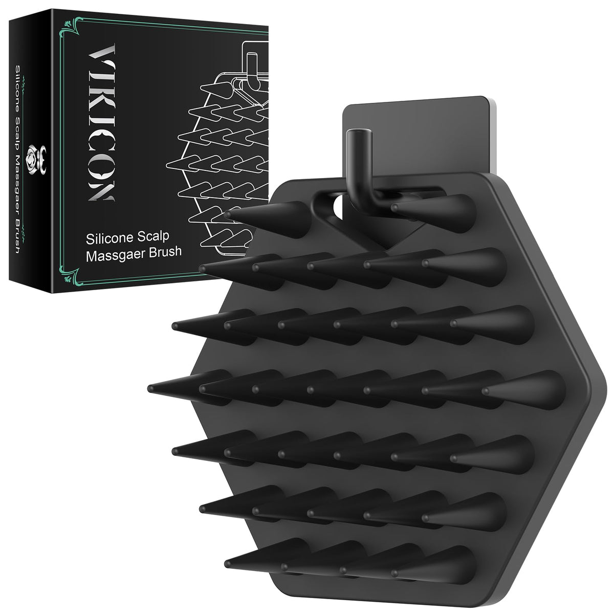 Vikicon Silicone Scalp Massager & Shampoo Brush - Exfoliator For Hair Growth & Dandruff Relief