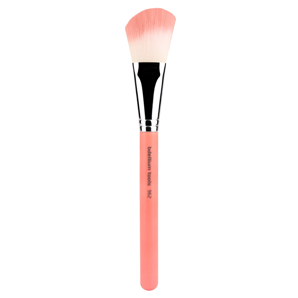 Bdellium Tools Pink Bambu 962 Slanted Blusher Brush - Soft Synthetic Fibers For Contouring