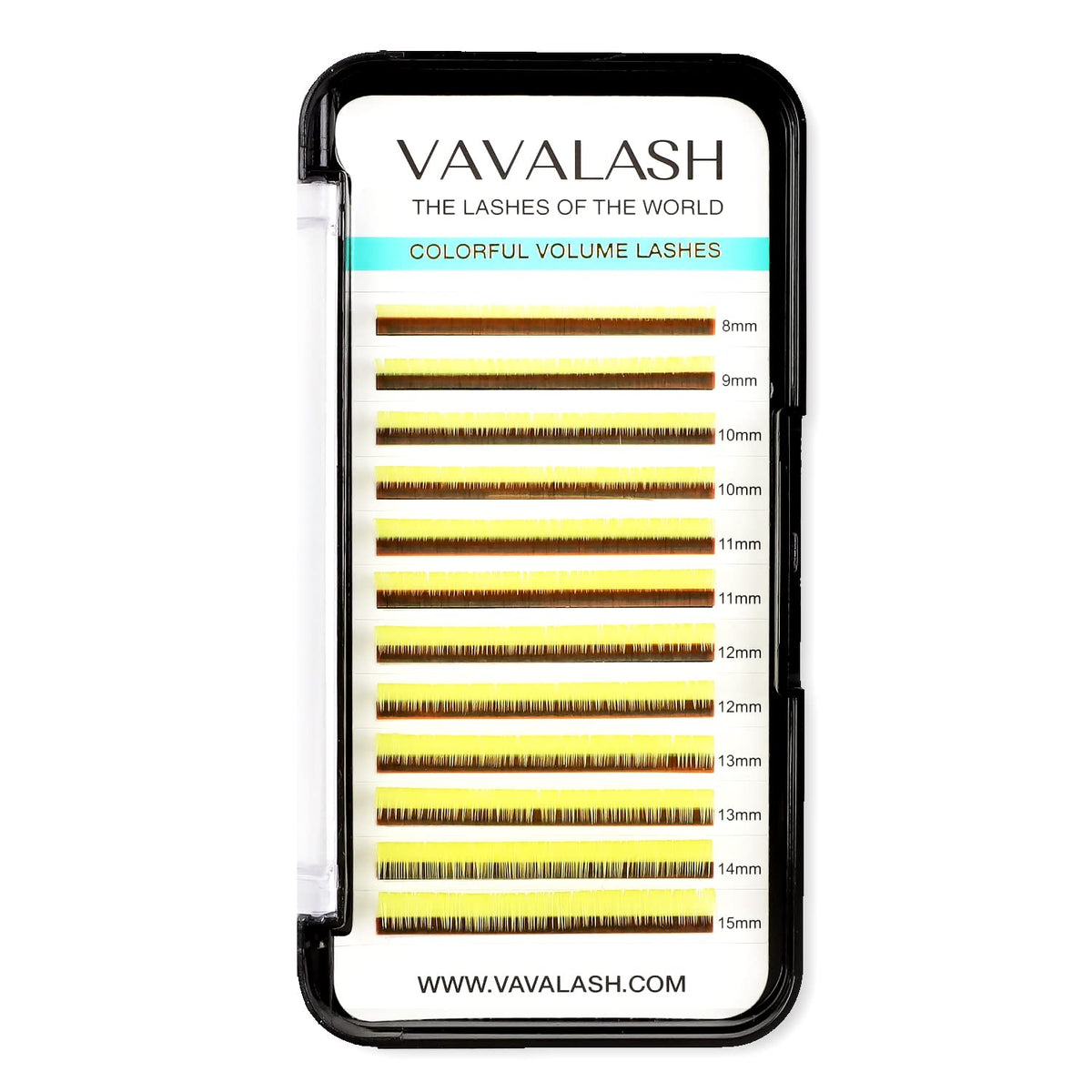 VAVALASH 0.07mm C Curl Yellow Lash Extensions, 8-15mm Mixed Length for Salon Use