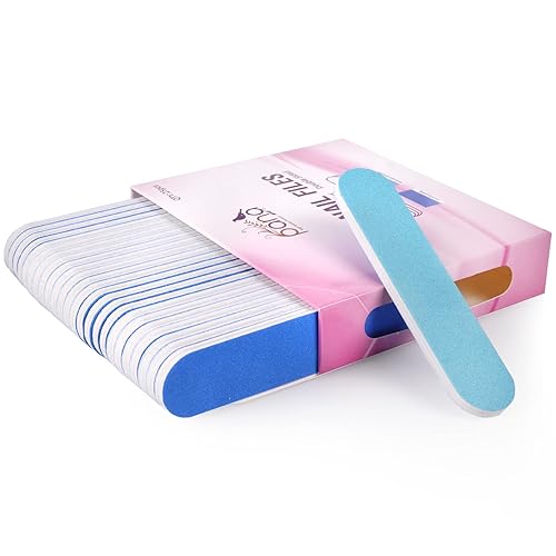 Pana 25Pcs Mini Double Sided Nail Files - Blue 100/180 Grit Emery Board For Manicure & Pedicure