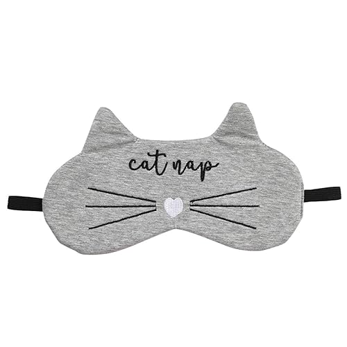 Cala Grey Silk/Satin Cat Nap Sleep Mask - Comfortable Eye Cover For Restful Sleep