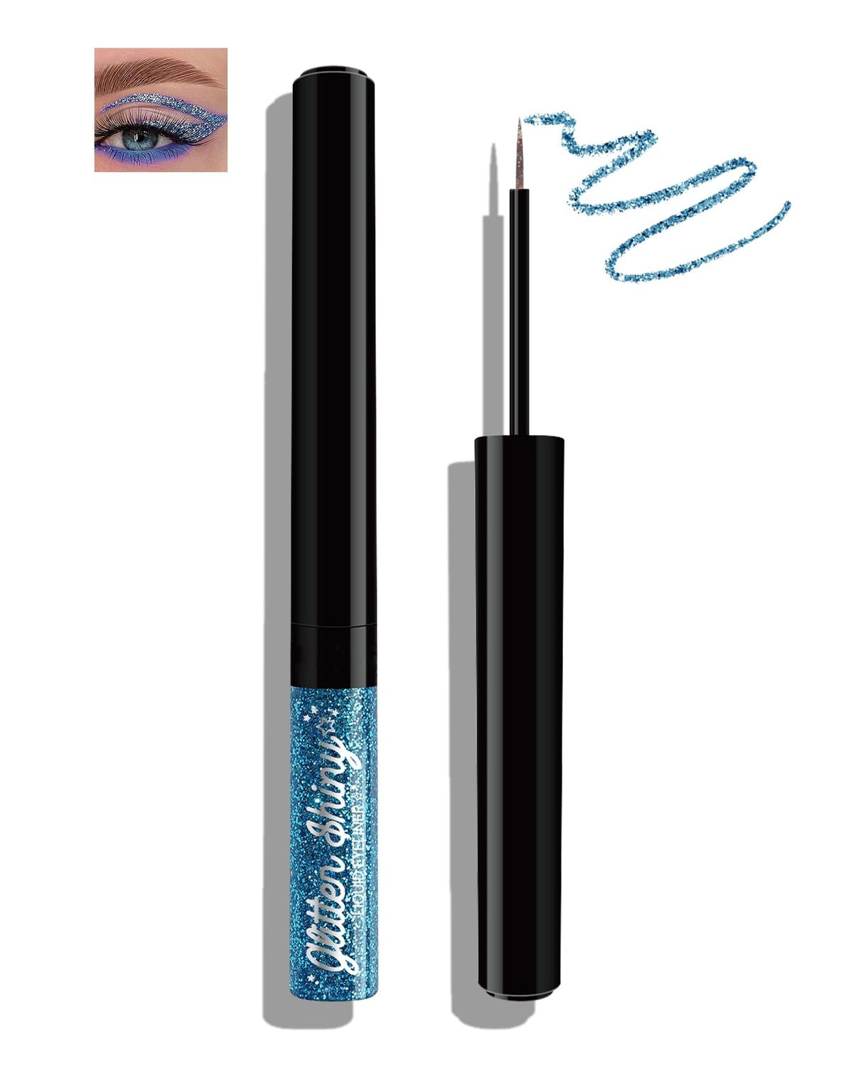 Caedelfly Liquid Glitter Eyeliner - Waterproof Metallic Shimmer, High Pigmented Purple Blue 0.08 Fl Oz