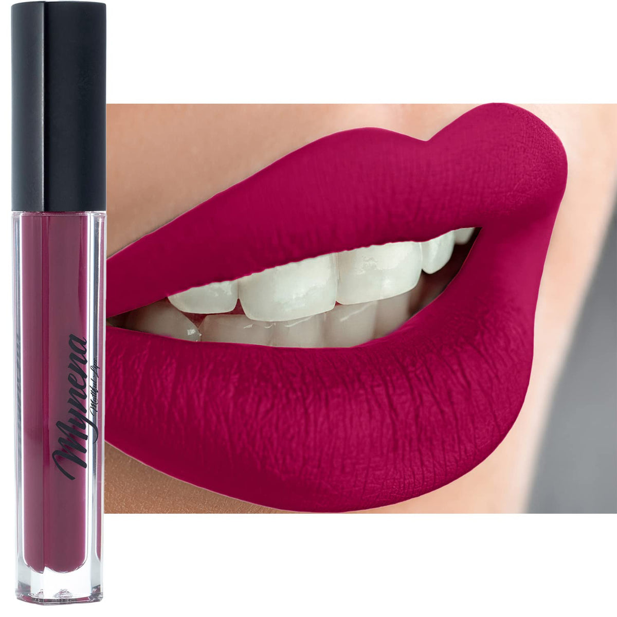 Mynena Berry Red Lip Tint Stain - Matte Liquid Lipstick, Waterproof, Long Lasting, 1 Fl Oz