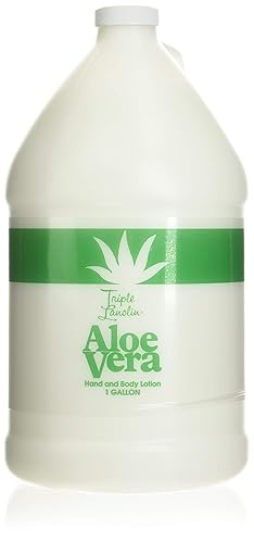 Triple Lanolin Aloe Vera Lotion - 1 Gallon, Moisturizing Skin Care, Hydrating Formula