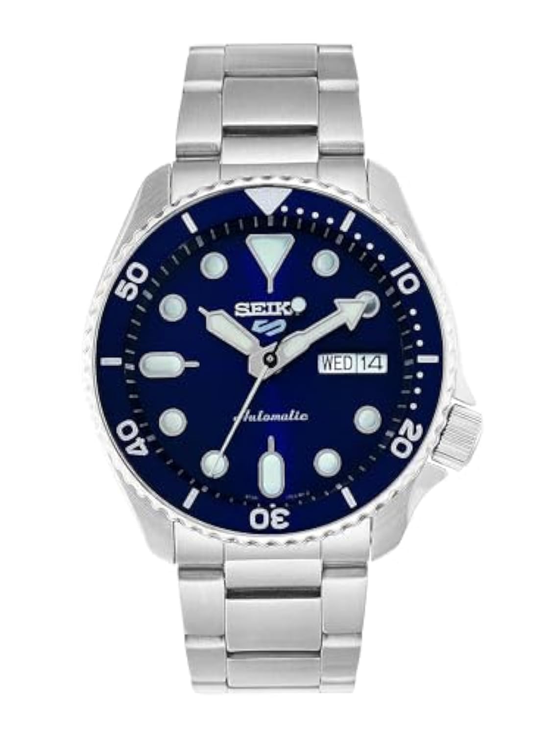 Seiko Men'S Blue Analogue Automatic Watch Srpd51K1 Stainless Steel Strap