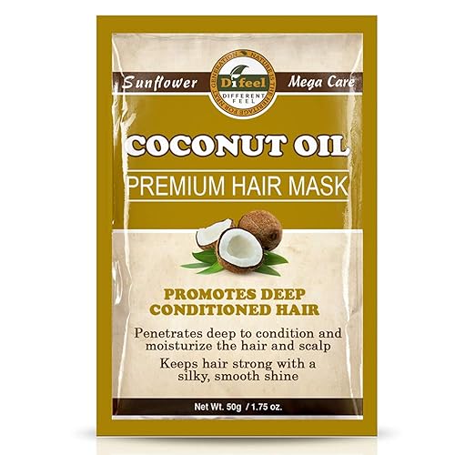 Difeel Coconut Oil Hair Mask, Premium Deep Conditioning, 1.75 Oz, 6-Pack