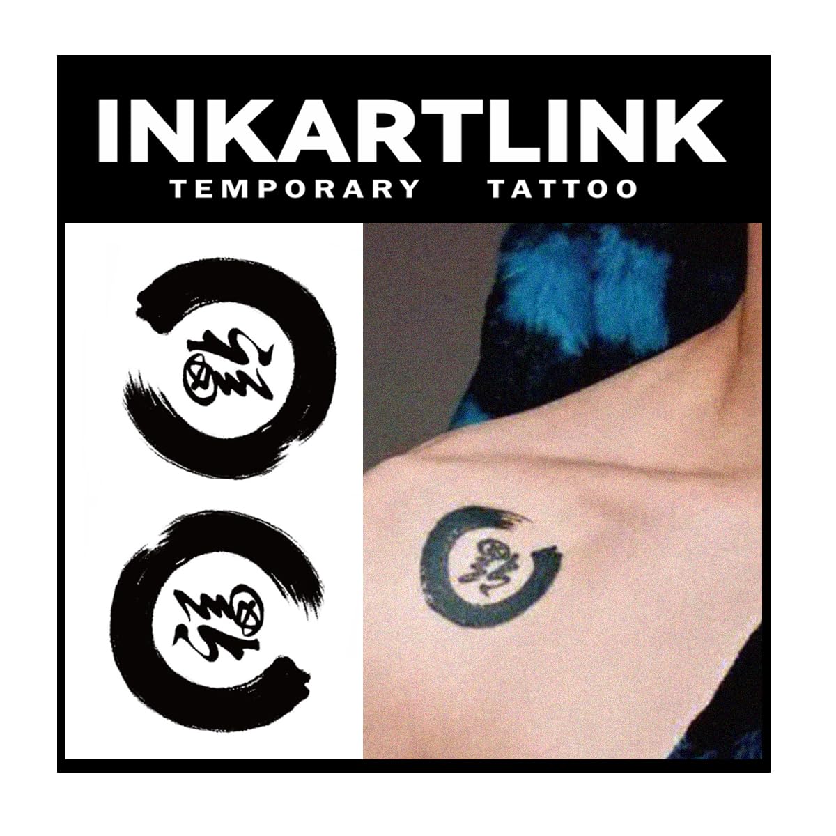 Inkartlink Double Happiness Temporary Tattoo - 3 Sheets, Waterproof, Realistic, Lasts 1-2 Weeks